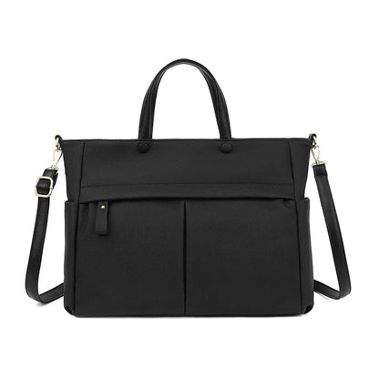 Sac Cabas Bandoulière Femme Grand Format Imperméable – Modèle Élise Noir / Tissu technique Sac Cuir Femme