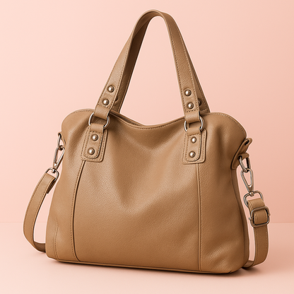 Sac Cabas Cuir Femme Isa | Grand Format Chic & Pas Cher khaki / Cuir PU Souple Sac Cabas