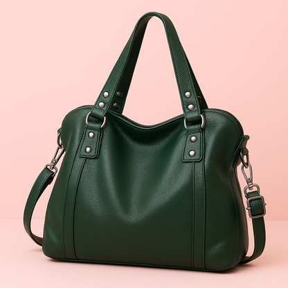 Sac Cabas Cuir Femme Isa | Grand Format Chic & Pas Cher Vert / Cuir PU Souple Sac Cabas