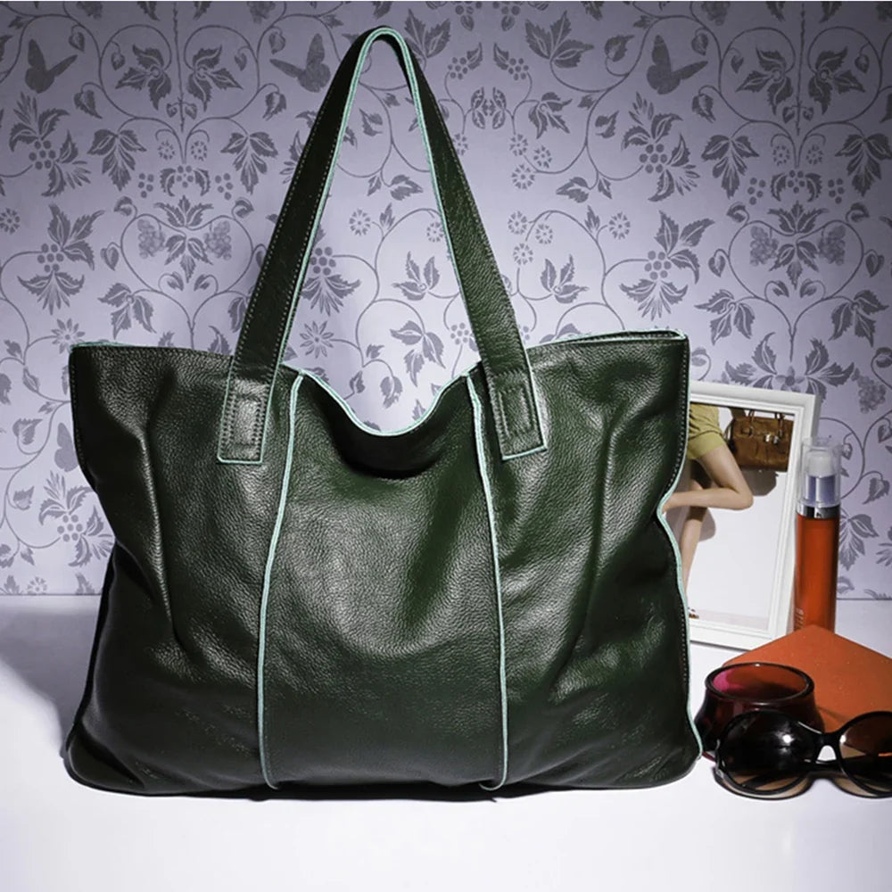Sac Cabas Cuir Souple Femme – Grand Format et Couleurs Tendance Sac Cuir Femme