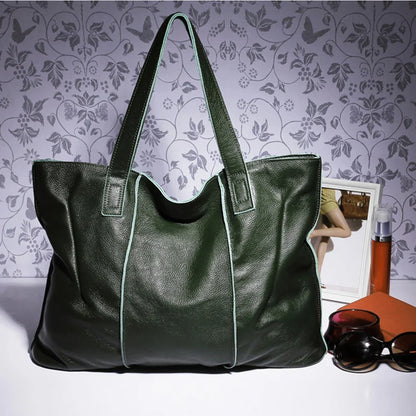 Sac Cabas Cuir Souple Femme – Grand Format et Couleurs Tendance Sac Cuir Femme