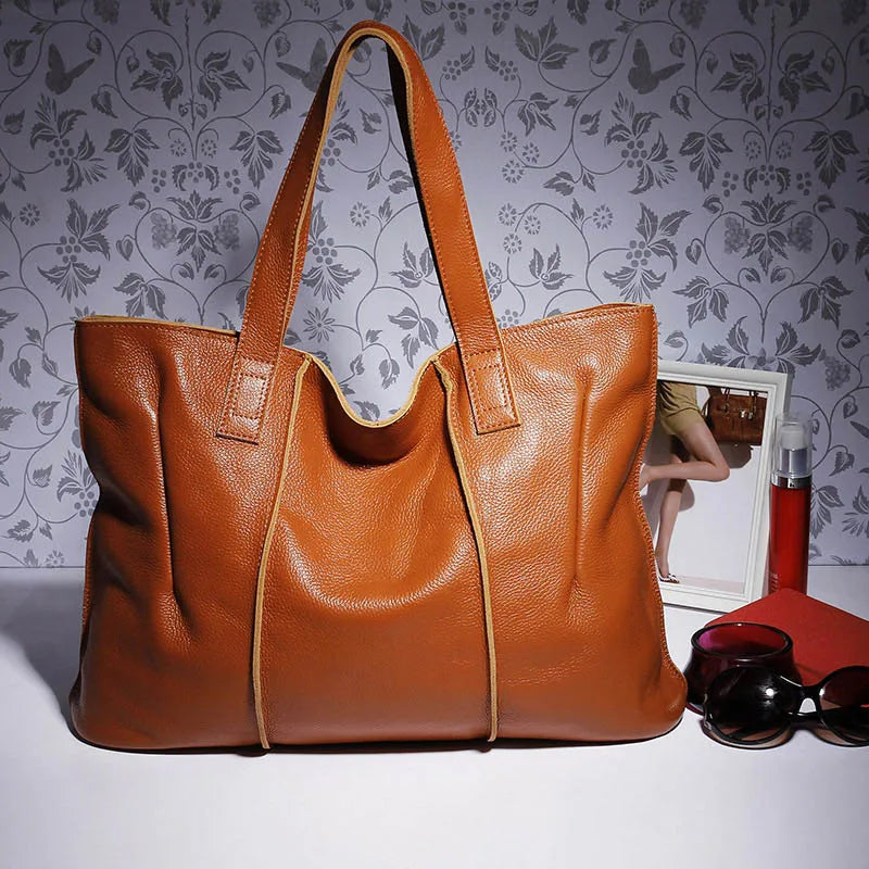 Sac Cabas Cuir Souple Femme – Grand Format et Couleurs Tendance Sac Cuir Femme