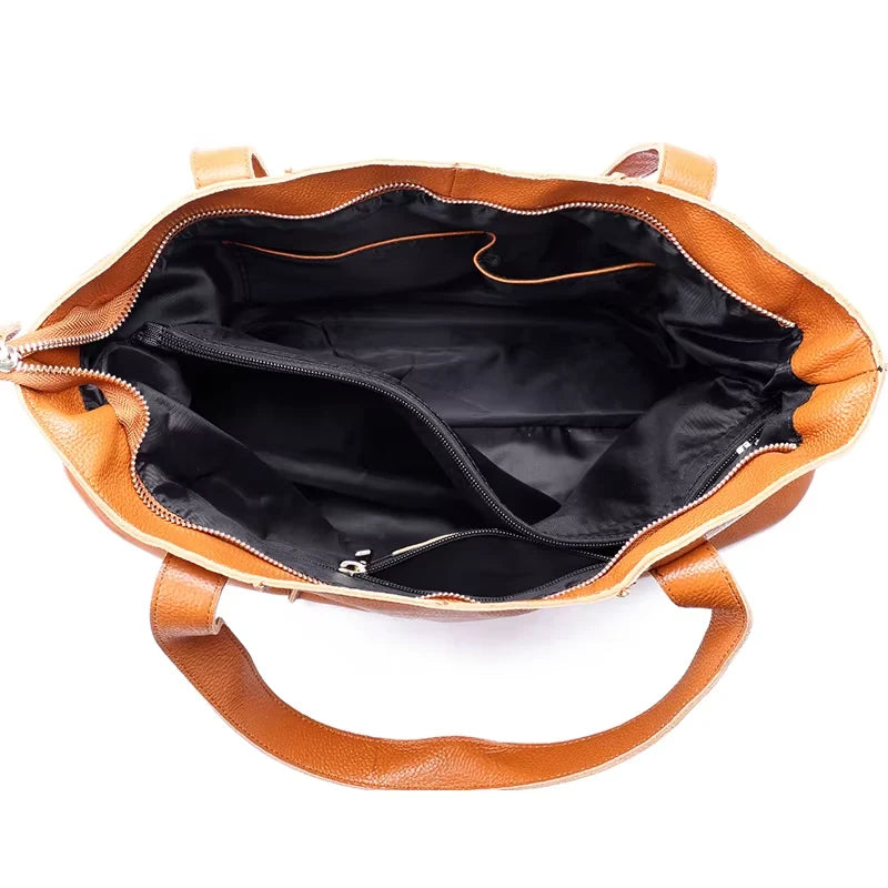 Sac Cabas Cuir Souple Femme – Grand Format et Couleurs Tendance Sac Cuir Femme