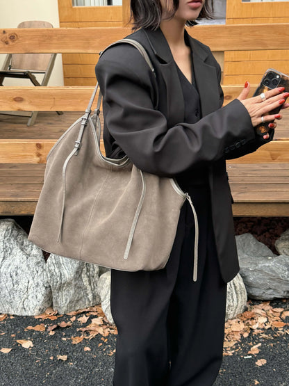 Sac Cabas en Daim Kim | Cabas Daim Souple Chic & Tendance Sac Cabas