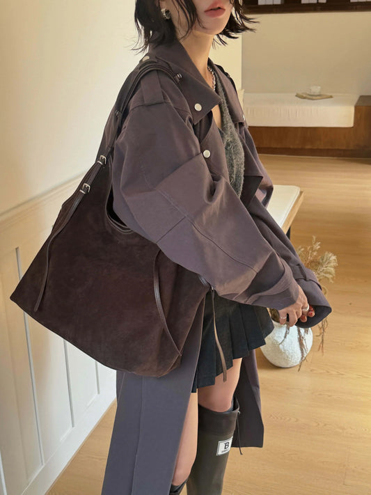 Sac Cabas en Daim Kim | Cabas Daim Souple Chic & Tendance Sac Cabas
