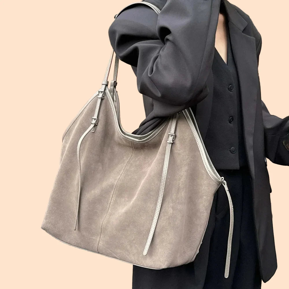 Sac Cabas en Daim Kim | Cabas Daim Souple Chic & Tendance Sac Cabas