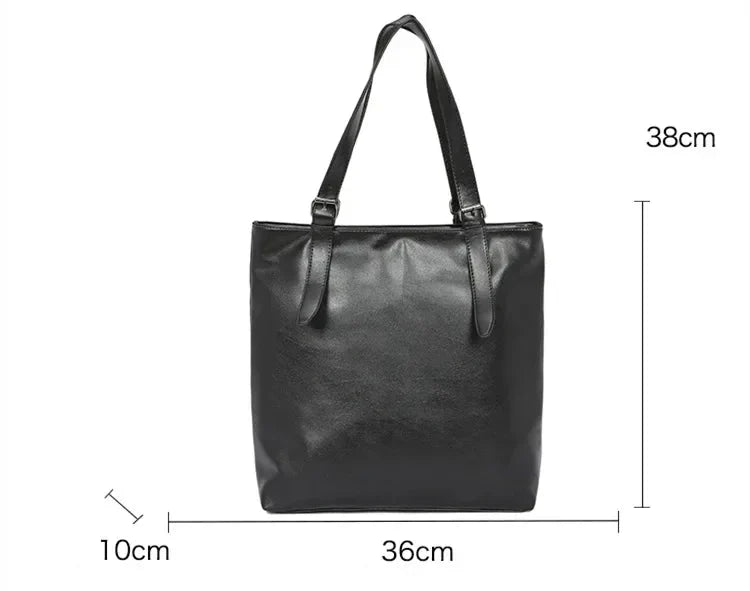 Sac Cabas Homme Léger | Urbain & Quotidien Moderne Noir / Cuir Vegan