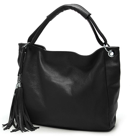 Sac Cuir Femme Cabas Amatista – Élégant & grand format Noir / Cuir Véritable Sac Cuir Femme