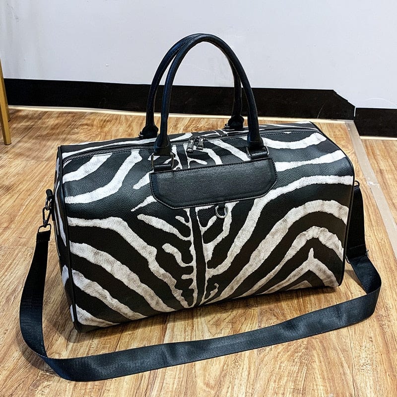 Sac de voyage Cuir Femme Elena | La Casa du Cuir Noir/Blanc / Cuir (PU) / Femme Sac de voyage