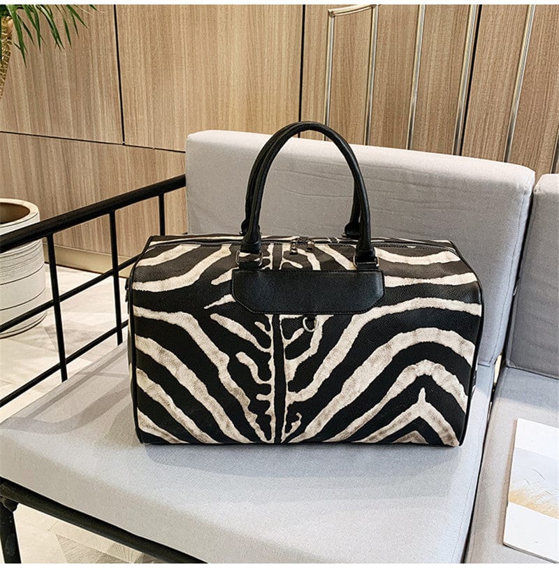 Sac de voyage Cuir Femme Elena | La Casa du Cuir Noir/Blanc / Cuir (PU) / Femme Sac de voyage
