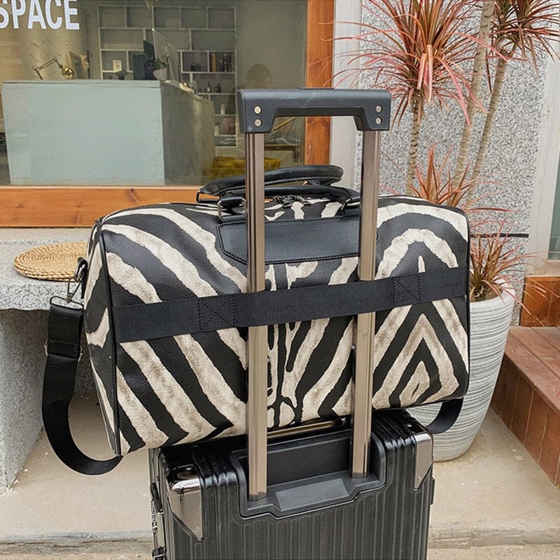 Sac de voyage Cuir Femme Elena | La Casa du Cuir Noir/Blanc / Cuir (PU) / Femme Sac de voyage