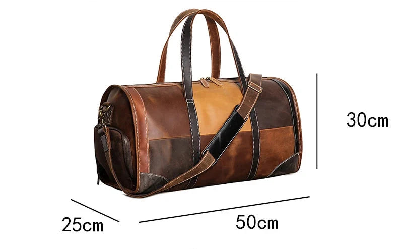 Sac de Voyage de Luxe Femme – Cuir Patchwork Élégant et Pratique Patchwork