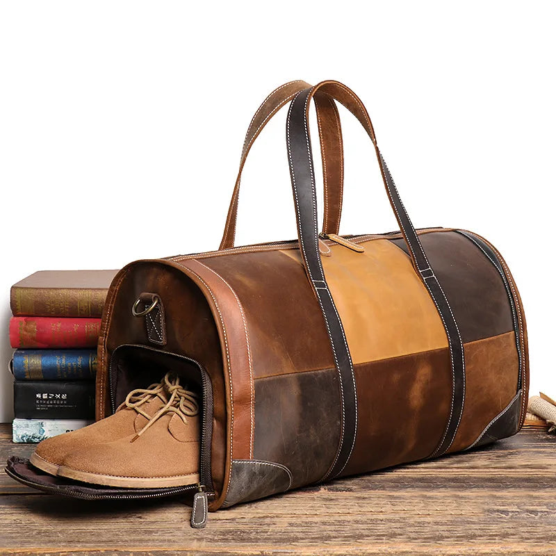 Sac de Voyage de Luxe Femme – Cuir Patchwork Élégant et Pratique Patchwork