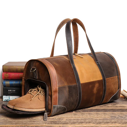 Sac de Voyage de Luxe Femme – Cuir Patchwork Élégant et Pratique Patchwork