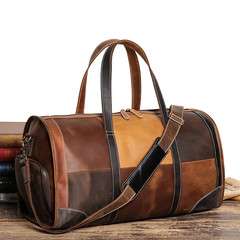 Sac de Voyage de Luxe Femme – Cuir Patchwork Élégant et Pratique Patchwork