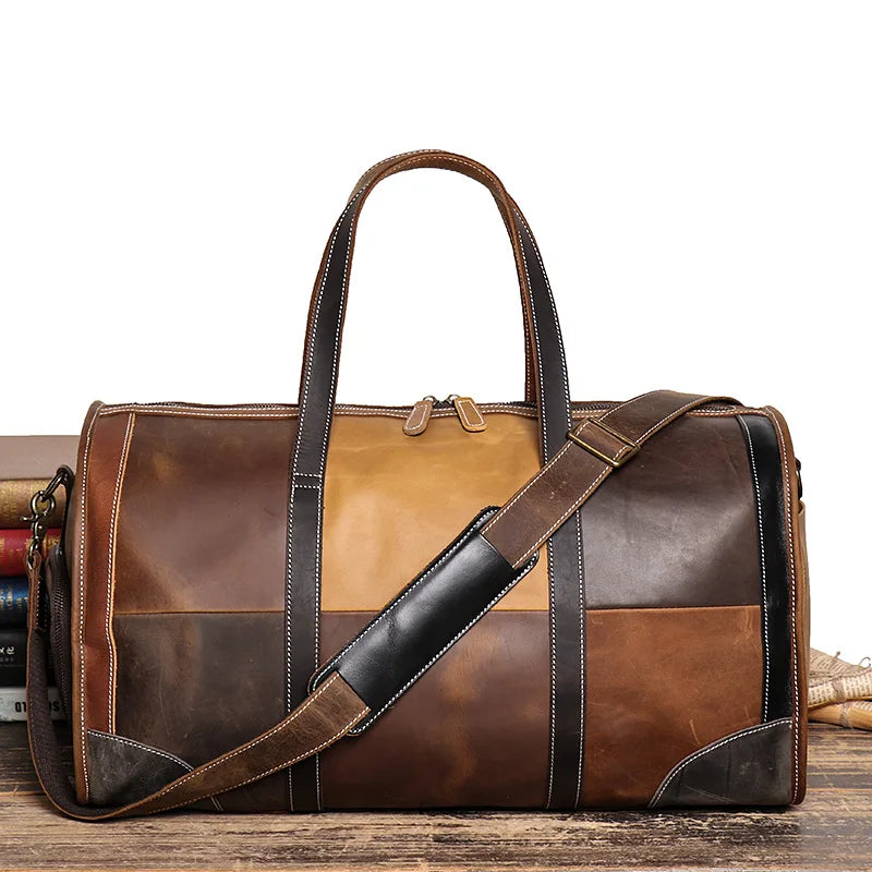 Sac de Voyage de Luxe Femme – Cuir Patchwork Élégant et Pratique Patchwork