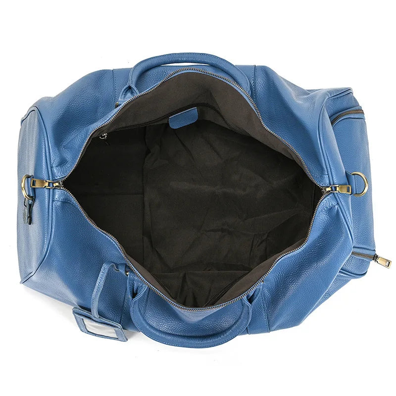 Sac de Voyage Femme Cuir Bleu & Violet – Compartiment Chaussures Sac de voyage