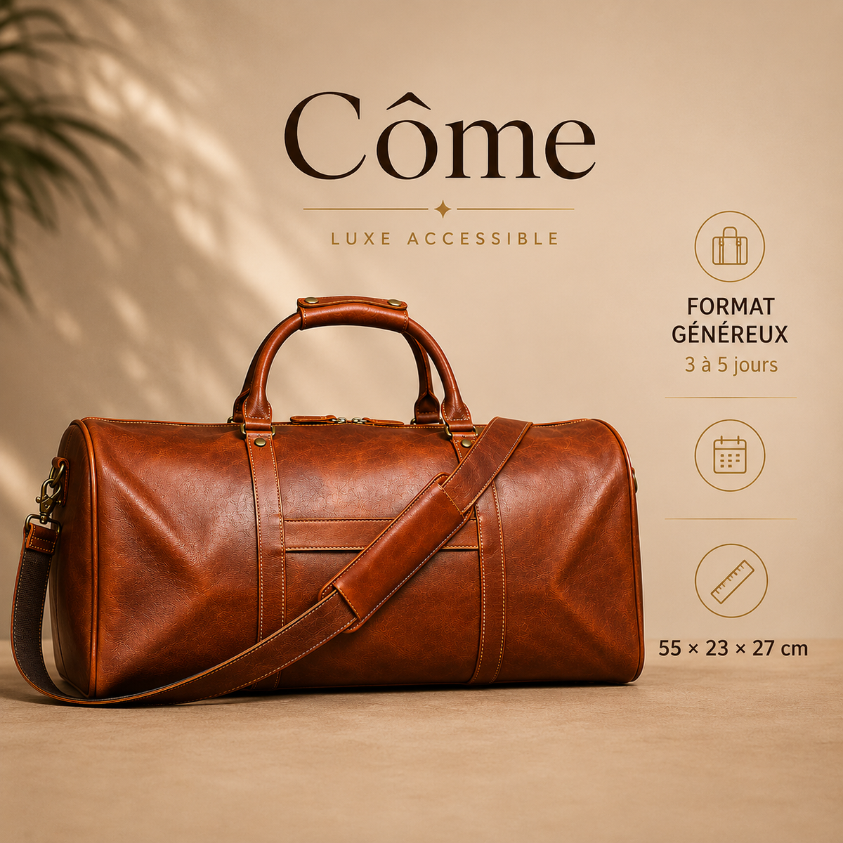 Sac de Voyage Homme Cuir Côme | Luxe Accessible Sac de voyage