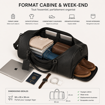 Sac de Voyage Homme Cuir Maxence | Format Cabine Sac de voyage