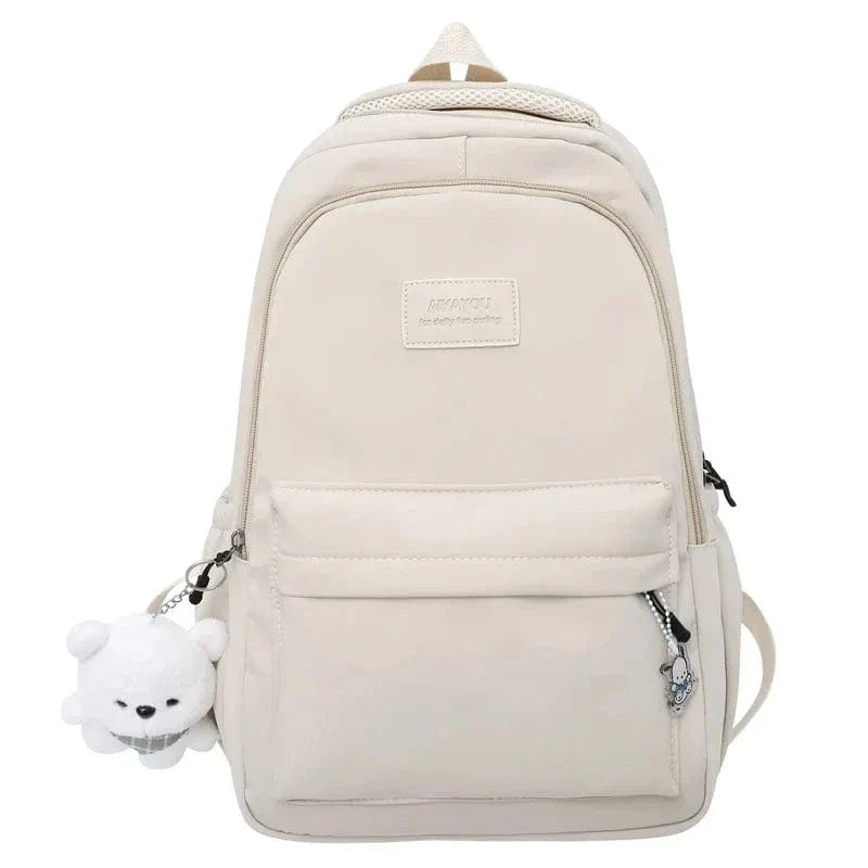 Sac Lycee Alma | La Casa du Cuir Beige / 16 Pouces / Nylon Oxford sac à dos ordinateur