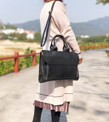 Sac Ordinateur Femme Cuir Anaïs | La Casa du Cuir Noir / Cuir PU / Femme Sac Ordinateur