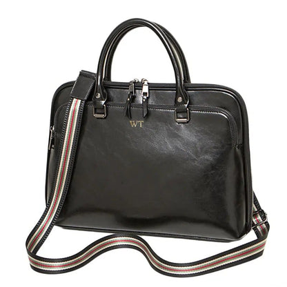 Sac Ordinateur Cuir femme Zélie – Élégant, 14” & Original Noir / Cuir Sac Ordinateur