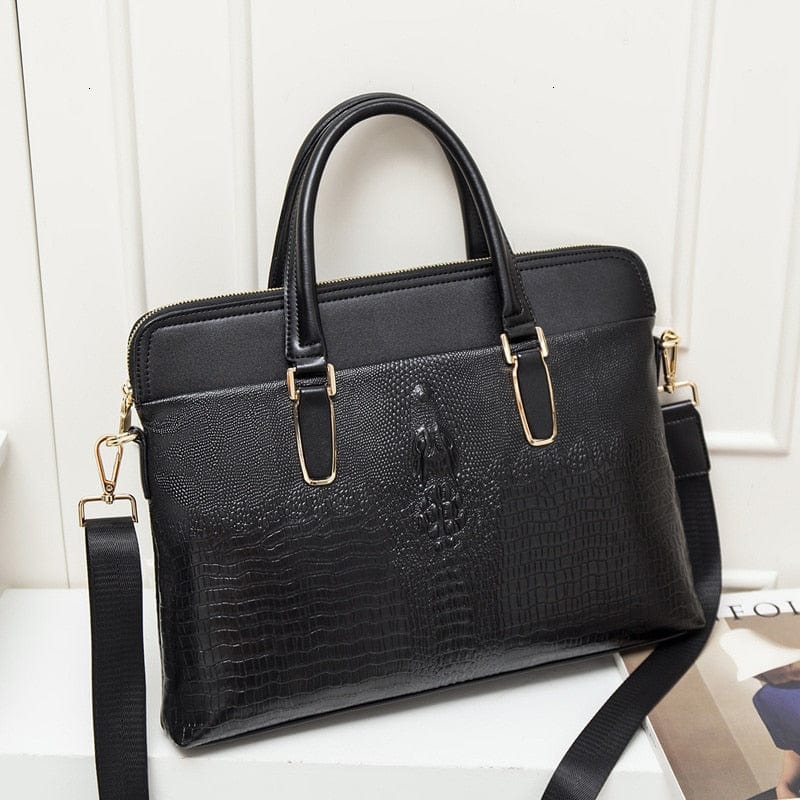 Sac Ordinateur Femme Cuir Alya | La Casa du Cuir Noir Foncé / Cuir PU / Femme Sac Ordinateur
