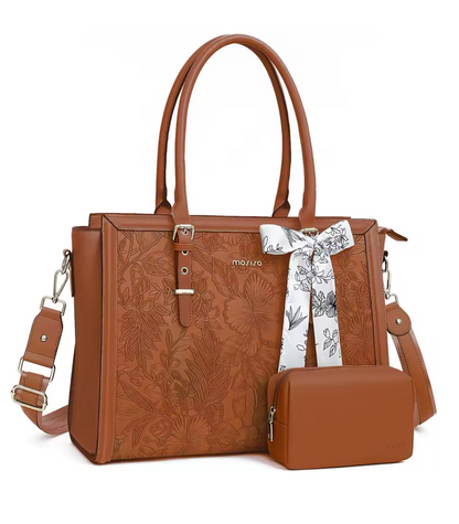 Sac Ordinateur Femme Cuir Silvia | La Casa du Cuir Camel / Cuir PU / 15 Pouces Sac Ordinateur