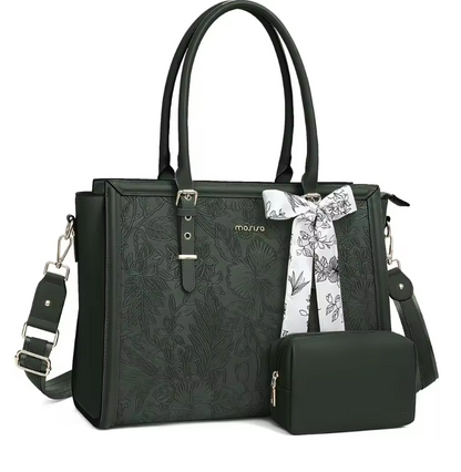Sac Ordinateur Femme Cuir Silvia | La Casa du Cuir Noir / Cuir PU / 15 Pouces Sac Ordinateur