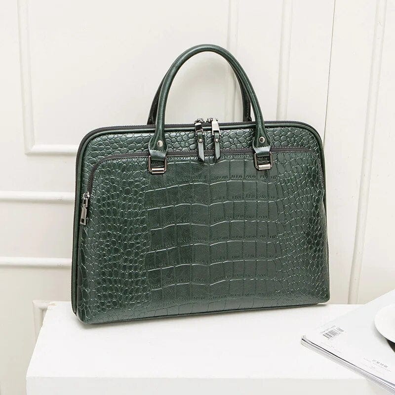 Sac Ordinateur Femme | Sac Ordinateur Femme Cuir | Collection 2024 Vert / Cuir Sac Ordinateur