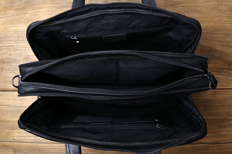 Sac à Ordinateur Homme | Modèle Milan Noir / Cuir / Homme Sac Ordinateur
