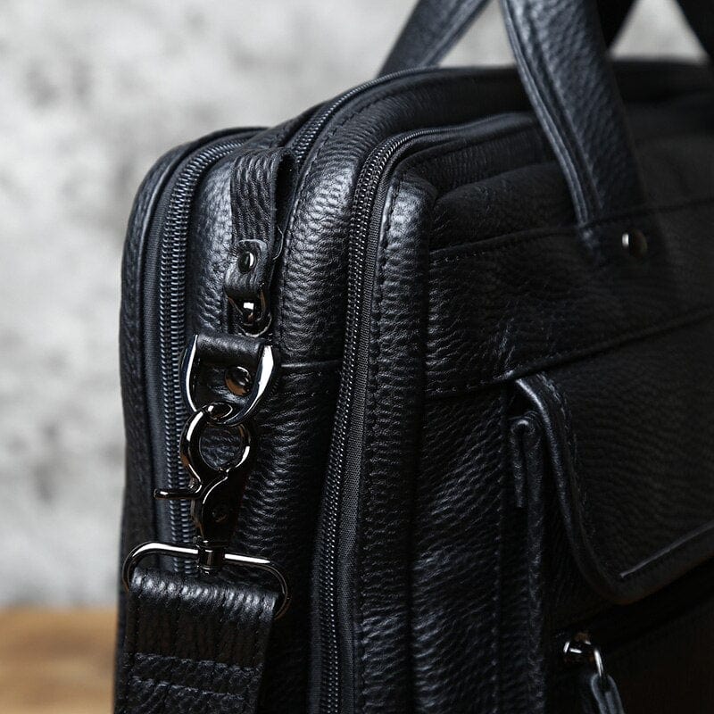 Sac à Ordinateur Homme | Modèle Milan Noir / Cuir / Homme Sac Ordinateur