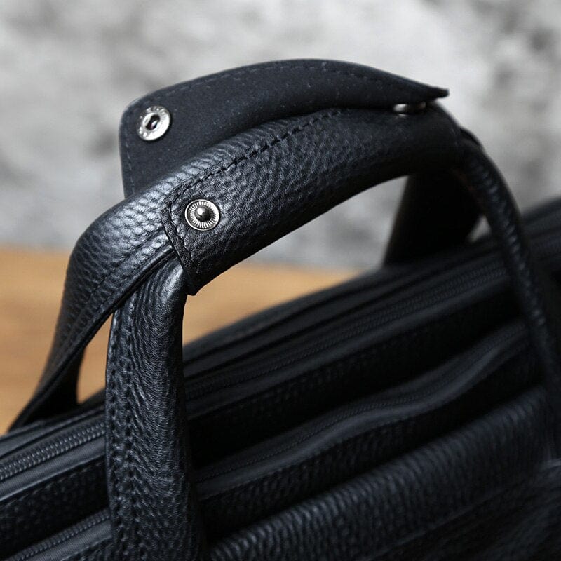 Sac à Ordinateur Homme | Modèle Milan Noir / Cuir / Homme Sac Ordinateur