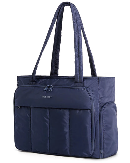 Sac Ordinateur Maya – Grand Sac de Cours Femme 15,6” Bleu Marine / Nylon Sac Cabas