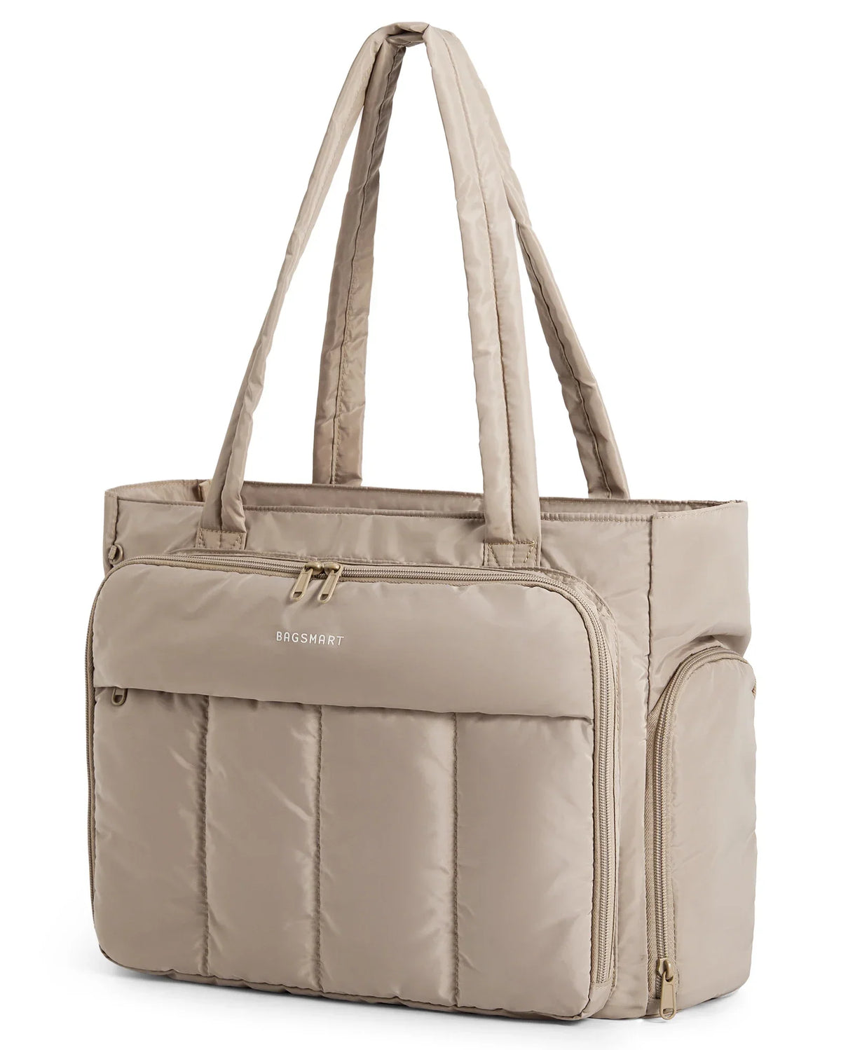 Sac Ordinateur Maya – Grand Sac de Cours Femme 15,6” Khaki / Nylon Sac Cabas