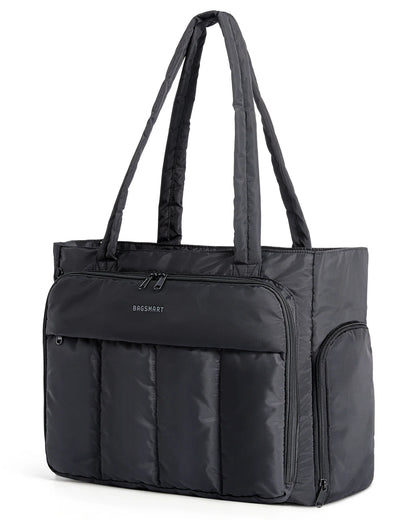 Sac Ordinateur Maya – Grand Sac de Cours Femme 15,6” Noir / Nylon Sac Cabas