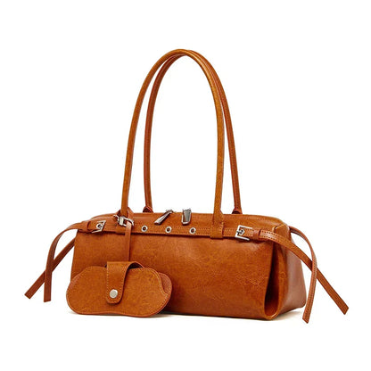 Sac Porté Épaule Cuir Souple Emma | Sac Baguette Tendance Camel / Cuir sac à main
