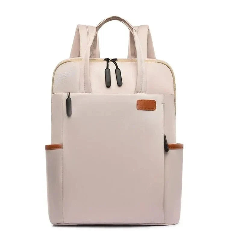 Sac pour le Lycée Sam | La Casa du Cuir Beige / 14 Pouces / Nylon Oxford sac à dos ordinateur