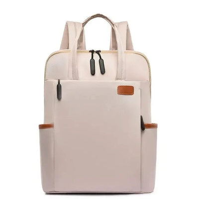 Sac pour le Lycée Sam | La Casa du Cuir Beige / 14 Pouces / Nylon Oxford sac à dos ordinateur