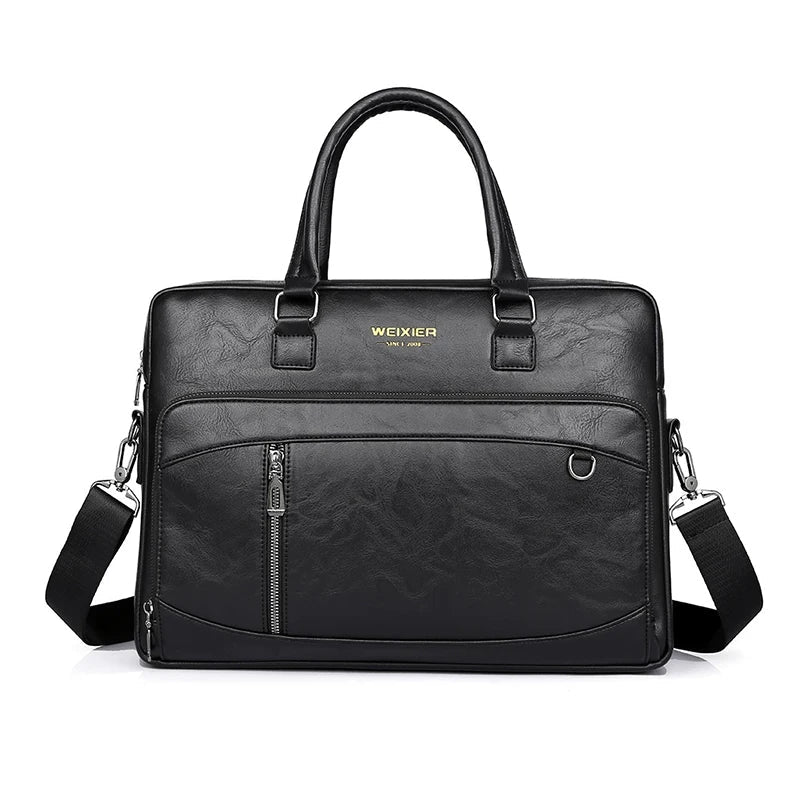 Sac pour Travailler Femme – Marie | Élégance & Organisation Noir / Cuir Vegan Sac Ordinateur