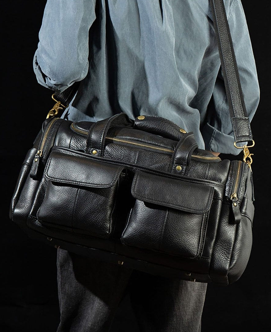 Sac de Sport Cuir Homme Léandre | Multi-Poches Premium Sac de voyage