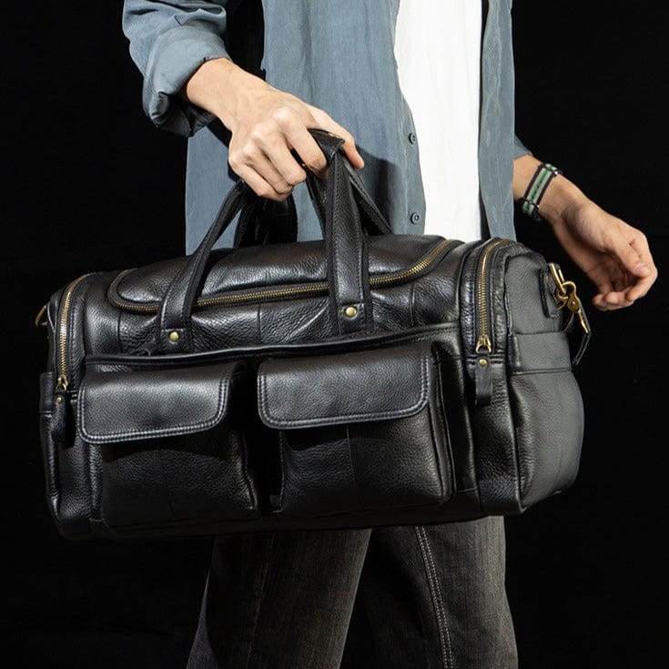 Sac de Sport Cuir Homme Léandre | Multi-Poches Premium Sac de voyage