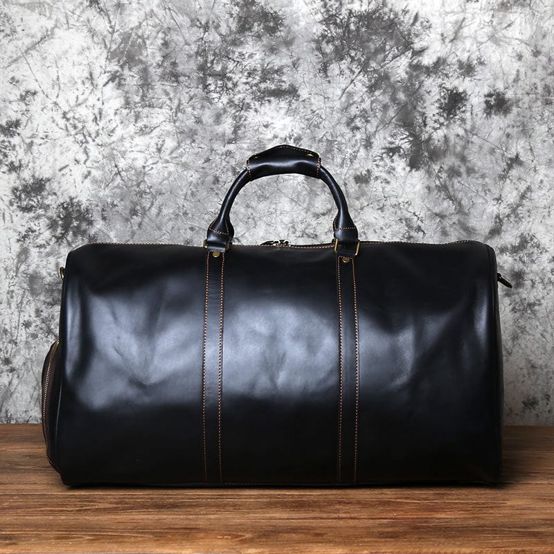 Sac de Voyage Homme Cuir Alexandre | Luxe Discret Noir / Cuir / Homme Sac de voyage
