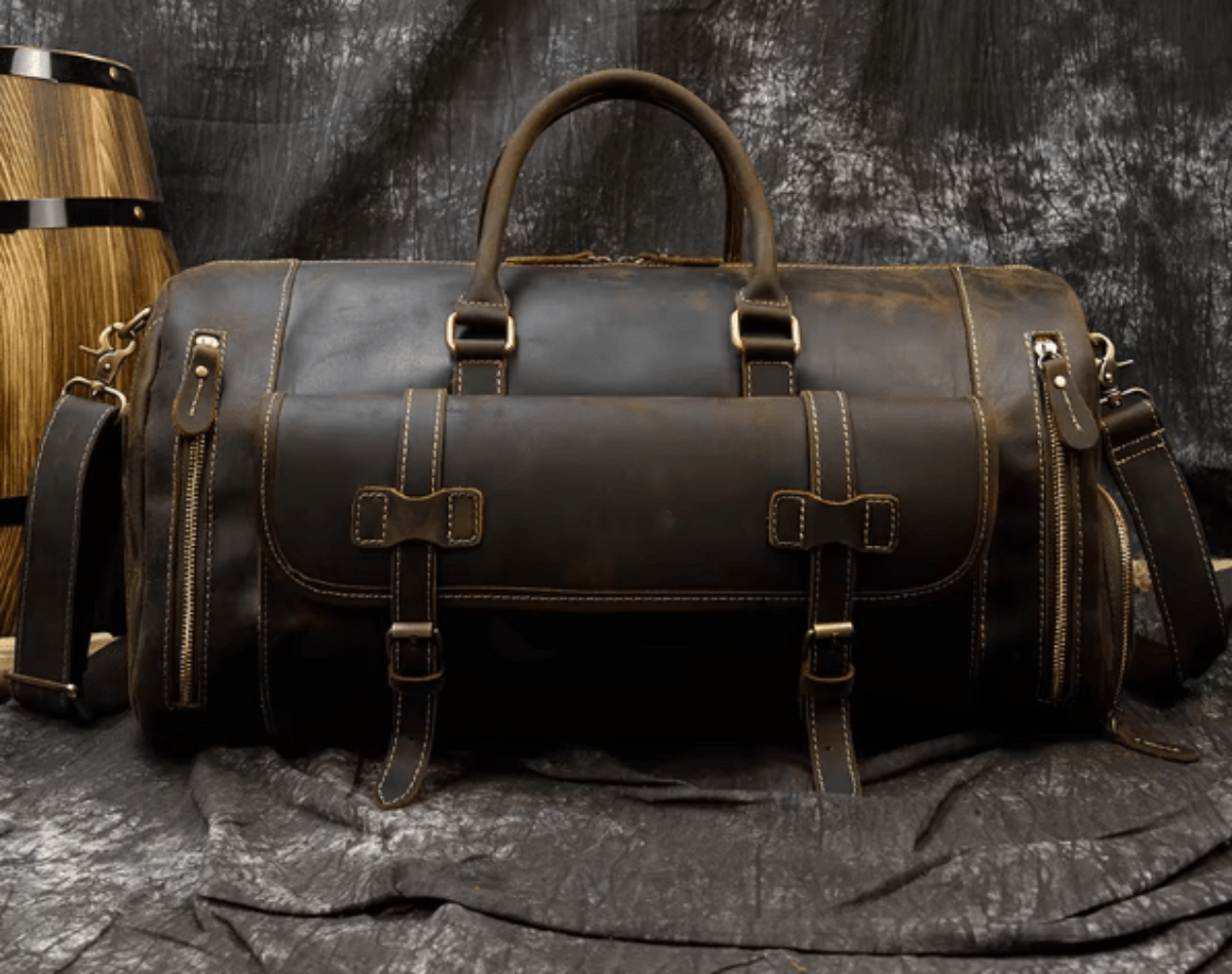 Grand Sac de Voyage Homme Cuir Camille | Grande Capacité Café / Cuir / 52 CM Sac de voyage