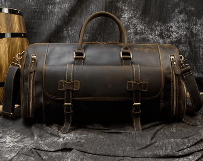 Grand Sac de Voyage Homme Cuir Camille | Grande Capacité Café / Cuir / 52 CM Sac de voyage
