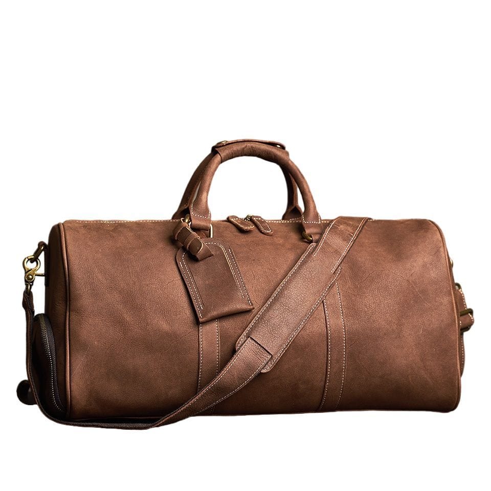 Sac de Voyage Homme Cuir Vintage Lenny | Escapade Élégante Café / Cuir / Homme Sac de voyage