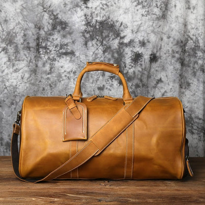 Sac de Voyage Homme Cuir Ismaël | Format Cabine Marron Retro / Cuir / Homme Sac de voyage