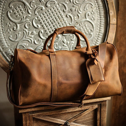 Sac de Voyage Homme Cuir Vintage Kaïs | Format Week-end Marron Retro / Cuir / Homme Sac de voyage