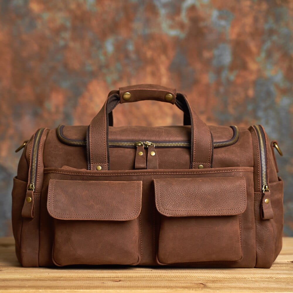 Sac de Sport Cuir Homme Léandre | Multi-Poches Premium Sac de voyage