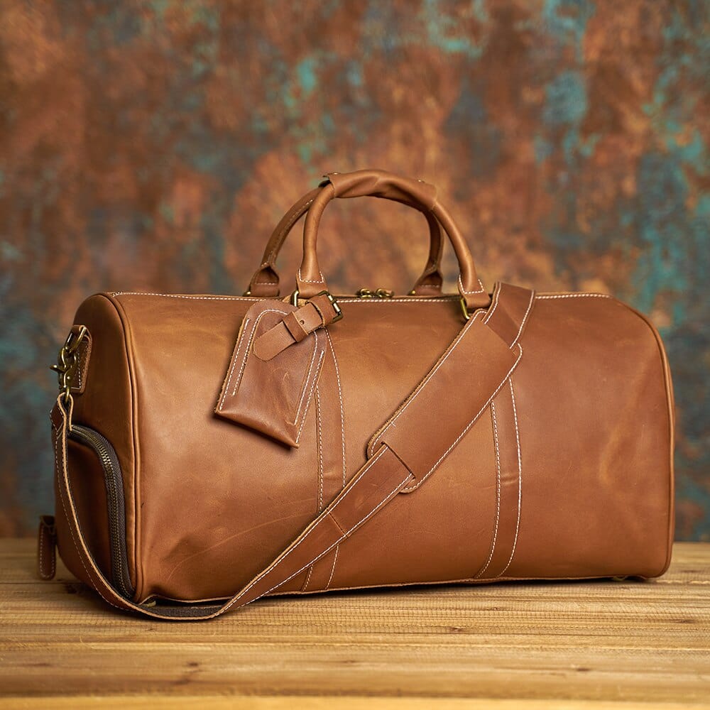 Sac de Voyage Homme Cuir Vintage Lenny | Escapade Élégante Marron Vintage / Cuir / Homme Sac de voyage